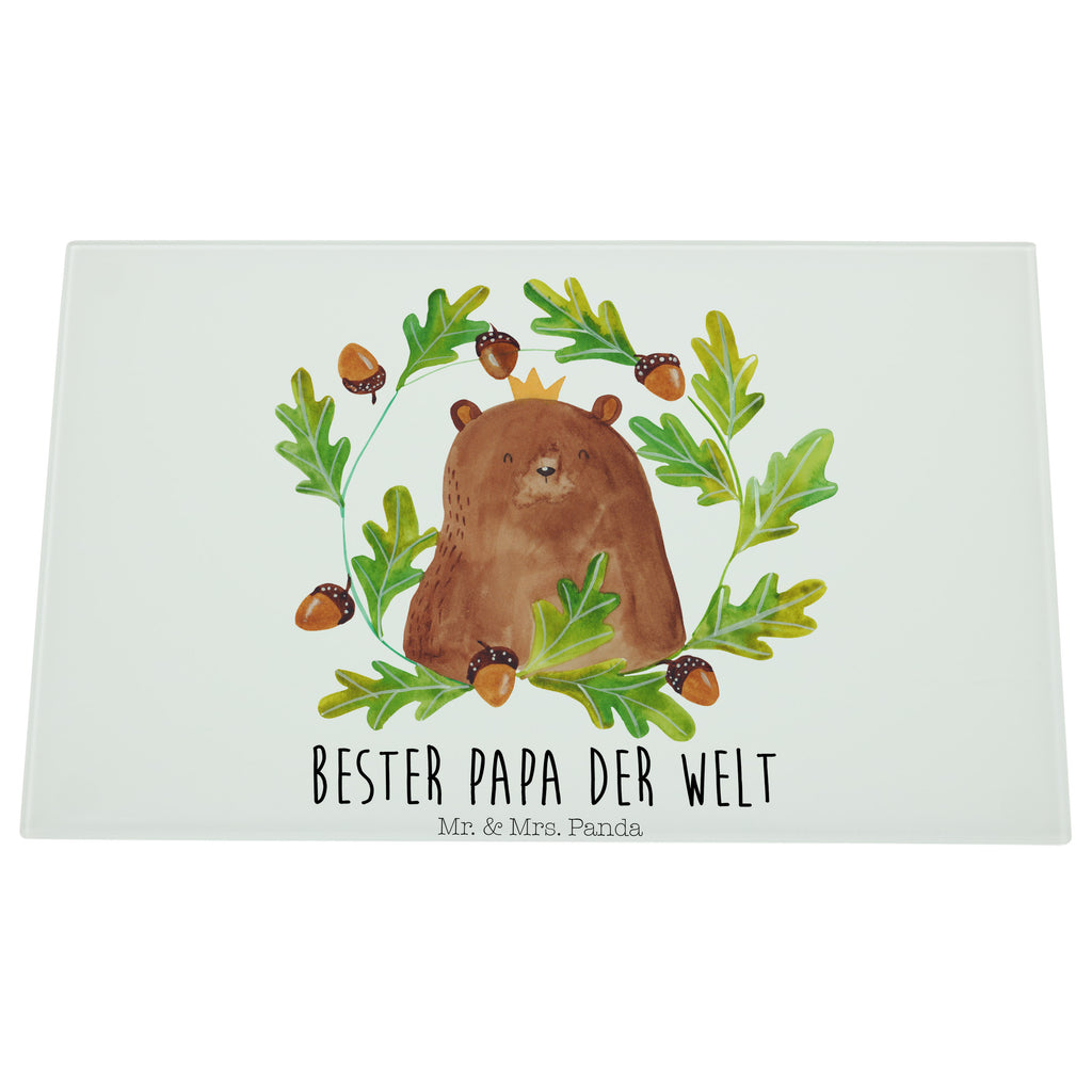 Medium Glas Schneidbrett Bär König Glasschneidebrett, Schneidebrett, Bär, Teddy, Teddybär, Papa, Papa Bär, bester Vater, bester Papa, weltbester Papa, Vatertag, Vater, Dad, Daddy, Papi