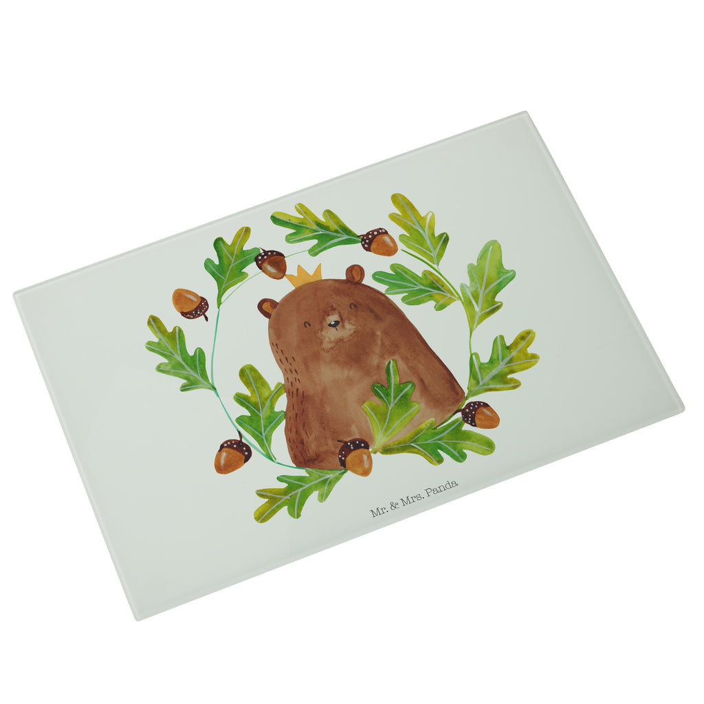 Medium Glas Schneidbrett Bär König Glasschneidebrett, Schneidebrett, Bär, Teddy, Teddybär, Papa, Papa Bär, bester Vater, bester Papa, weltbester Papa, Vatertag, Vater, Dad, Daddy, Papi
