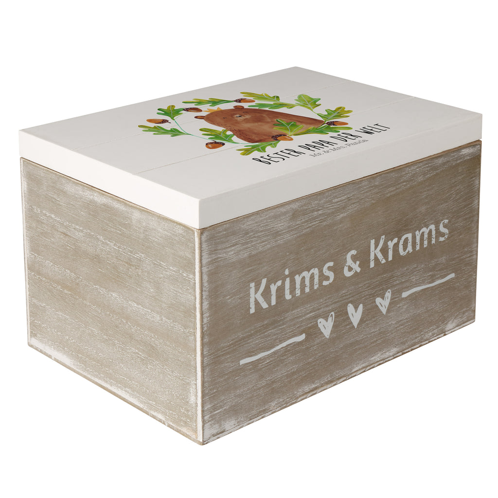 Holzkiste Bär König Holzkiste, Kiste, Schatzkiste, Truhe, Schatulle, XXL, Erinnerungsbox, Erinnerungskiste, Dekokiste, Aufbewahrungsbox, Bär, Teddy, Teddybär, Papa, Papa Bär, bester Vater, bester Papa, weltbester Papa, Vatertag, Vater, Dad, Daddy, Papi