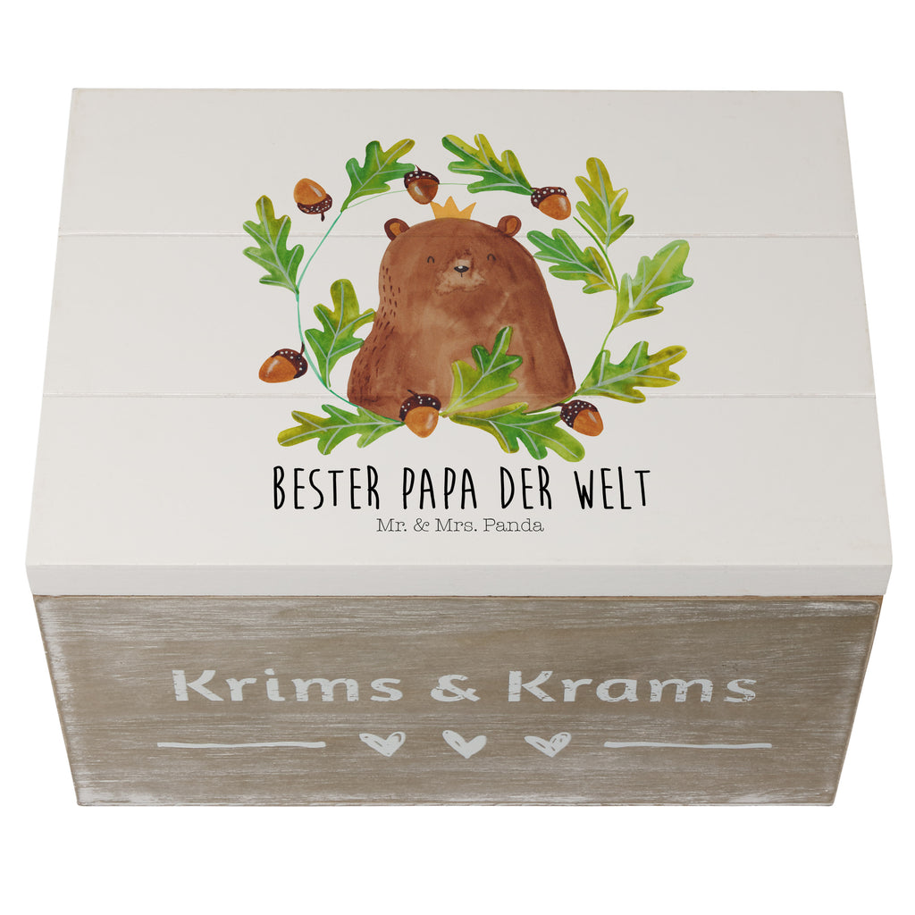 Holzkiste Bär König Holzkiste, Kiste, Schatzkiste, Truhe, Schatulle, XXL, Erinnerungsbox, Erinnerungskiste, Dekokiste, Aufbewahrungsbox, Bär, Teddy, Teddybär, Papa, Papa Bär, bester Vater, bester Papa, weltbester Papa, Vatertag, Vater, Dad, Daddy, Papi