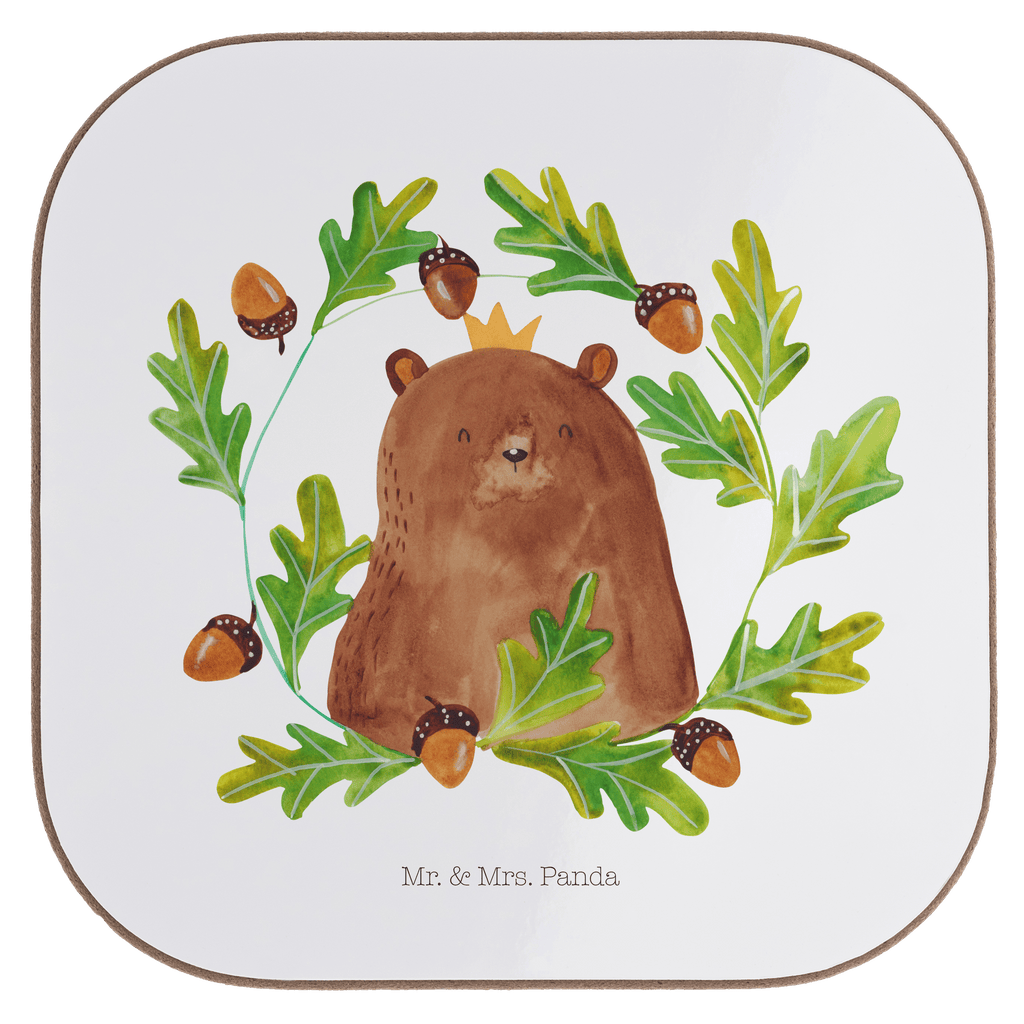 Quadratische Untersetzer Bär König Bierdeckel, Glasuntersetzer, Untersetzer Gläser, Getränkeuntersetzer, Bär, Teddy, Teddybär, Papa, Papa Bär, bester Vater, bester Papa, weltbester Papa, Vatertag, Vater, Dad, Daddy, Papi