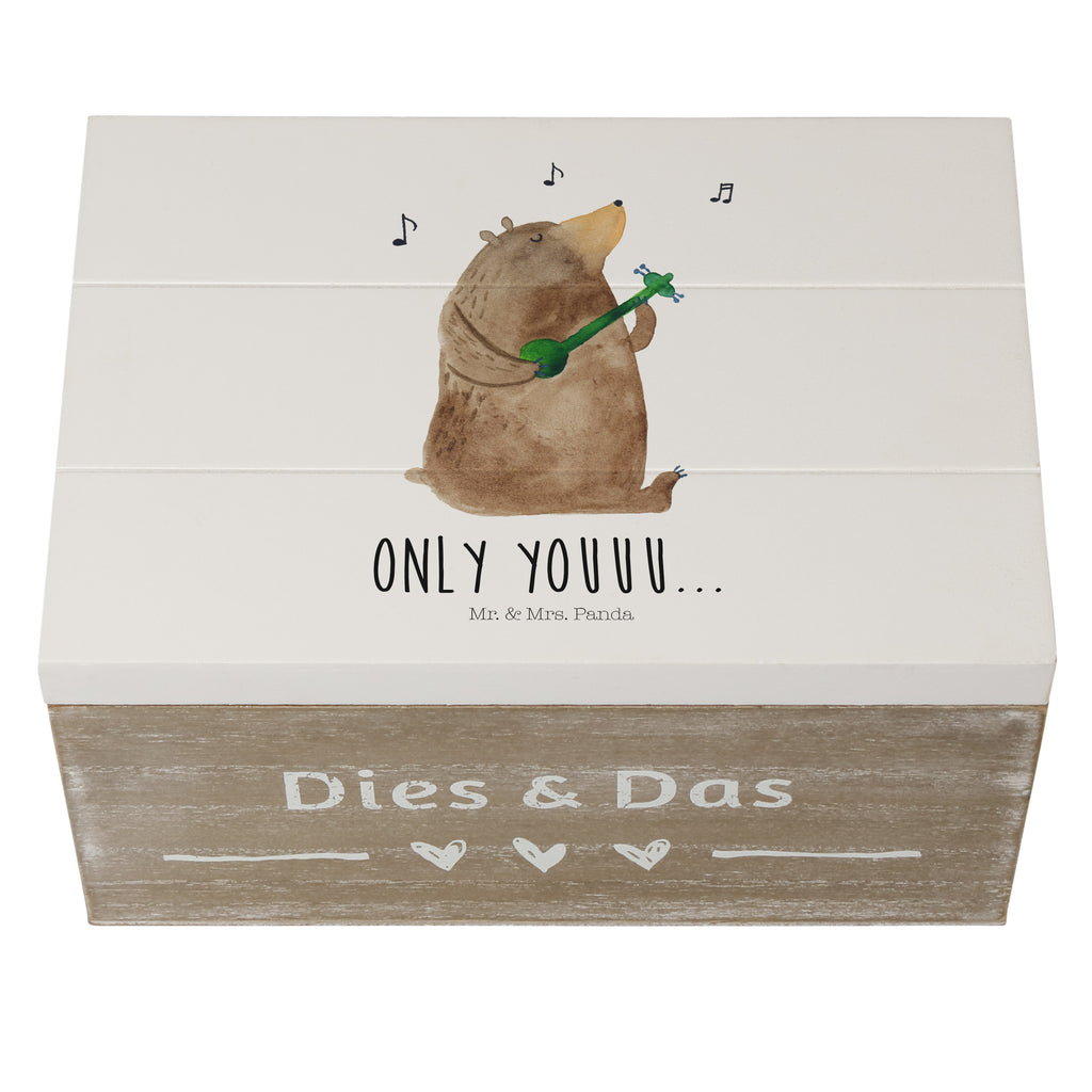 Holzkiste Bär Gitarre Holzkiste, Kiste, Schatzkiste, Truhe, Schatulle, XXL, Erinnerungsbox, Erinnerungskiste, Dekokiste, Aufbewahrungsbox, Bär, Teddy, Teddybär