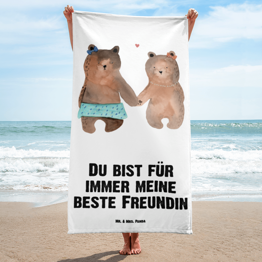 XL Badehandtuch Bär Freundin Handtuch, Badetuch, Duschtuch, Strandtuch, Saunatuch, Bär, Teddy, Teddybär, Bär Freundin Beste Freund Liebe Liebesbeweis Verliebt Kumpel Kumpeliene