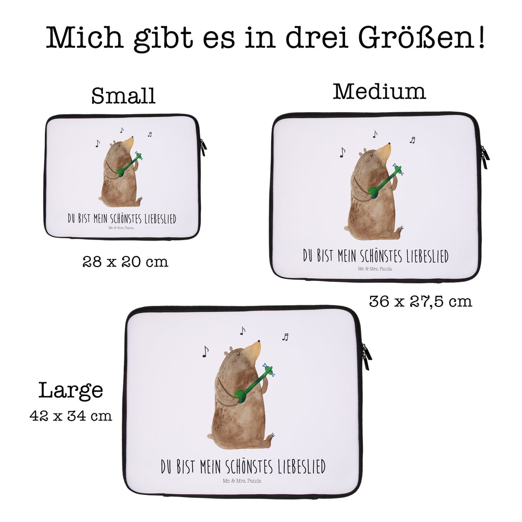 20 x 28 Notebook Tasche  Bär Lied Notebook Tasche, Laptop, Computertasche, Tasche, Bär, Teddy, Teddybär, Bärchen, Bear, Liebeslied, Lied, Song, Valentinstag, Valentine, Geschenk, Partner, Liebe, Freundin, Frau, Herz, Spruch
