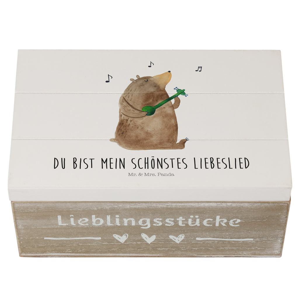 Holzkiste Bär Lied Holzkiste, Kiste, Schatzkiste, Truhe, Schatulle, XXL, Erinnerungsbox, Erinnerungskiste, Dekokiste, Aufbewahrungsbox, Bär, Teddy, Teddybär, Bärchen, Bear, Liebeslied, Lied, Song, Valentinstag, Valentine, Geschenk, Partner, Liebe, Freundin, Frau, Herz, Spruch