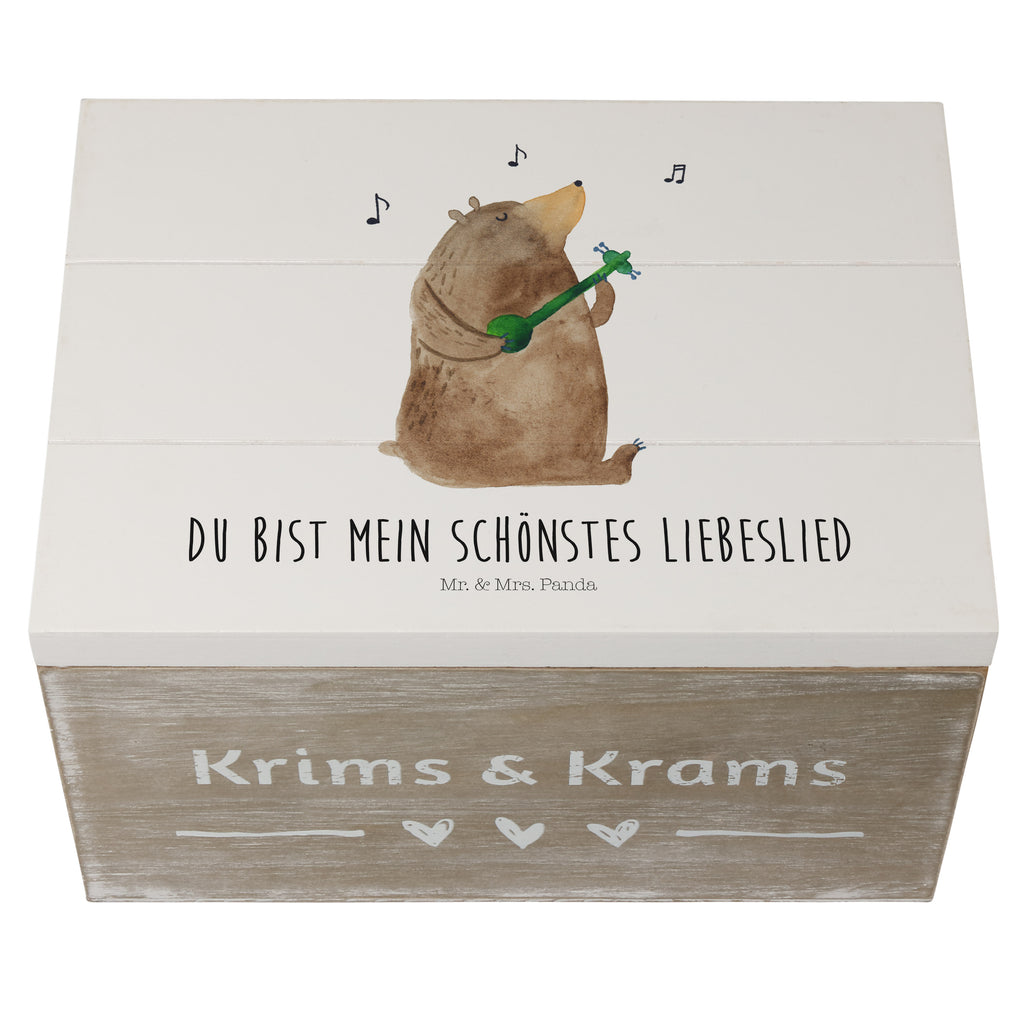 Holzkiste Bär Lied Holzkiste, Kiste, Schatzkiste, Truhe, Schatulle, XXL, Erinnerungsbox, Erinnerungskiste, Dekokiste, Aufbewahrungsbox, Bär, Teddy, Teddybär, Bärchen, Bear, Liebeslied, Lied, Song, Valentinstag, Valentine, Geschenk, Partner, Liebe, Freundin, Frau, Herz, Spruch