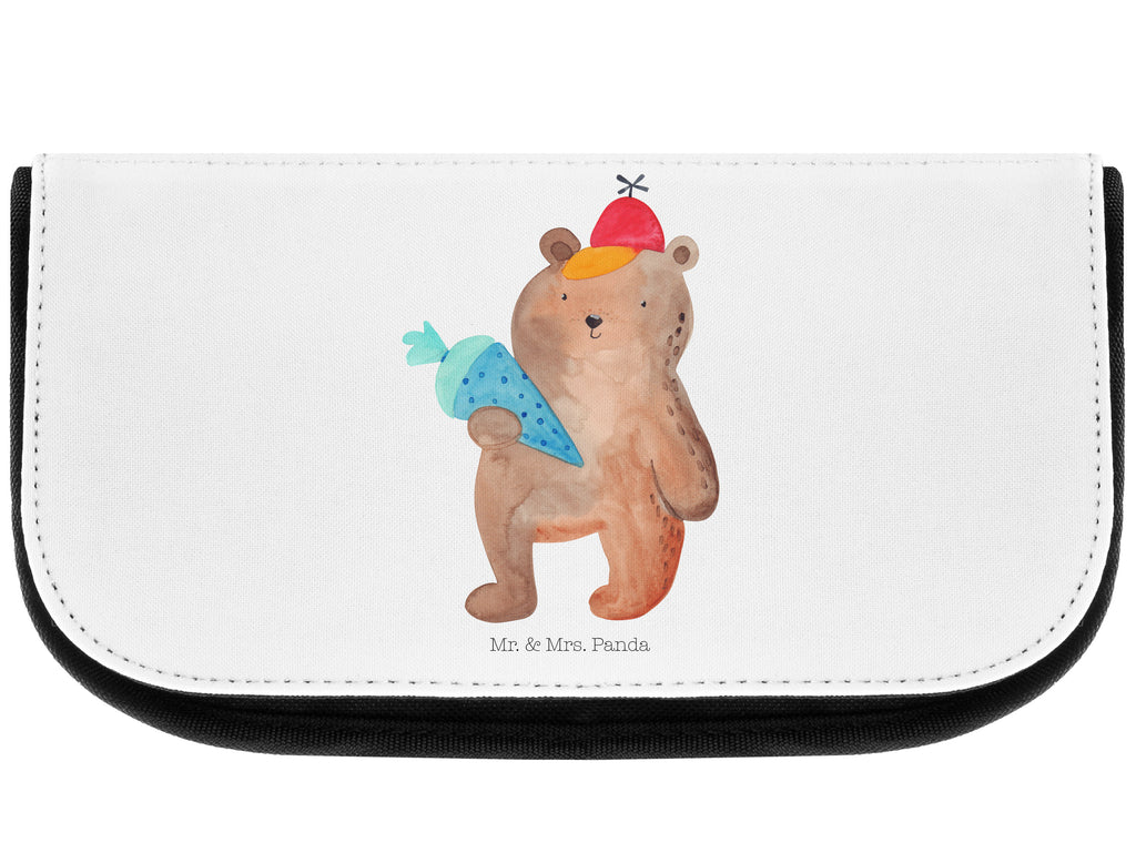 Kosmetiktasche Bär mit Schultüte Kosmetikbeutel, Kulturtasche, Kulturbeutel, Schminktasche, Make-Up Tasche, Bär, Teddy, Teddybär, Bär Motiv, Schultüte, Erster Schultag Geschenk, Einschulung Geschenk, Schule Geschenk, Grundschule, Schulanfang, Schulbeginn