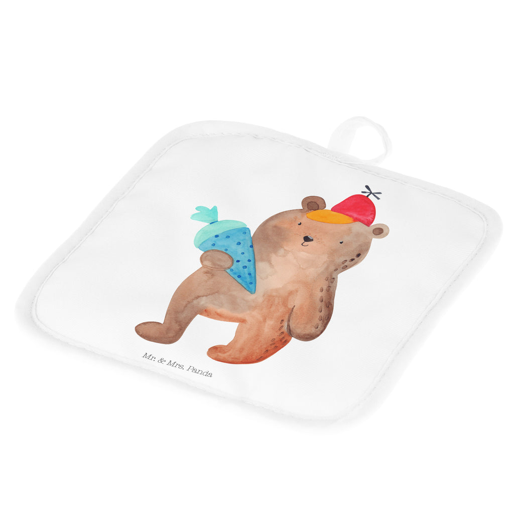 2er Set Topflappen  Bär mit Schultüte Topflappen, Topfuntersetzer, Ofenhandschuh, Topflappen Set, Topflappen lustig, Topflappen mit Spruch, Bär, Teddy, Teddybär, Bär Motiv, Schultüte, Erster Schultag Geschenk, Einschulung Geschenk, Schule Geschenk, Grundschule, Schulanfang, Schulbeginn