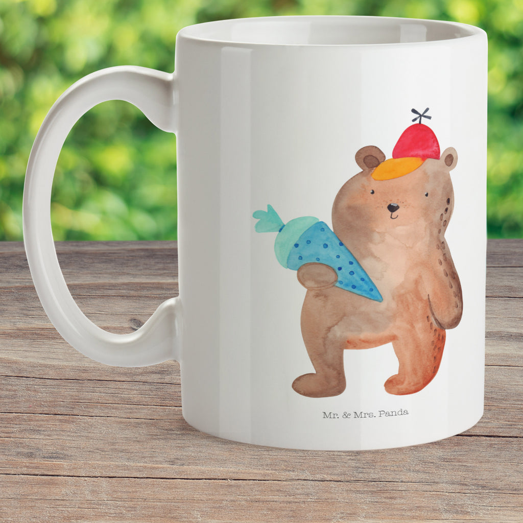 Kindertasse Bär mit Schultüte Kunststoff Tasse, Kindergarten, Tasse, Trinkbecher, Camping Becher, Kaffeetasse, Kunststoffbecher, Kindergartenbecher, Outdoorgeschirr, Kunststoffgeschirr, Reisebecher, Reisetasse, Kinderbecher, Bär, Teddy, Teddybär, Bär Motiv, Schultüte, Erster Schultag Geschenk, Einschulung Geschenk, Schule Geschenk, Grundschule, Schulanfang, Schulbeginn