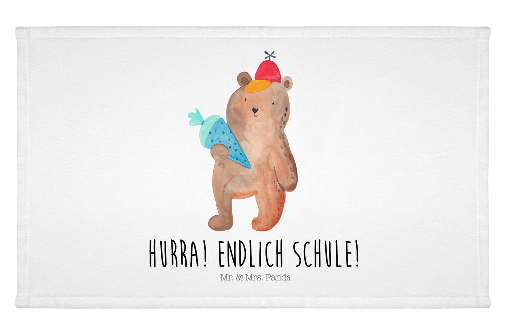 Gäste Handtuch Bär mit Schultüte Gästetuch, Reisehandtuch, Sport Handtuch, Frottier, Kinder Handtuch, Bär, Teddy, Teddybär, Bär Motiv, Schultüte, Erster Schultag Geschenk, Einschulung Geschenk, Schule Geschenk, Grundschule, Schulanfang, Schulbeginn