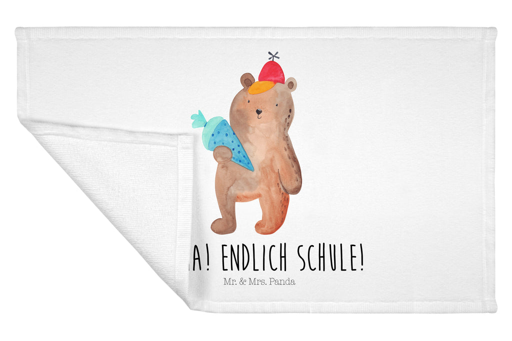 Gäste Handtuch Bär mit Schultüte Gästetuch, Reisehandtuch, Sport Handtuch, Frottier, Kinder Handtuch, Bär, Teddy, Teddybär, Bär Motiv, Schultüte, Erster Schultag Geschenk, Einschulung Geschenk, Schule Geschenk, Grundschule, Schulanfang, Schulbeginn
