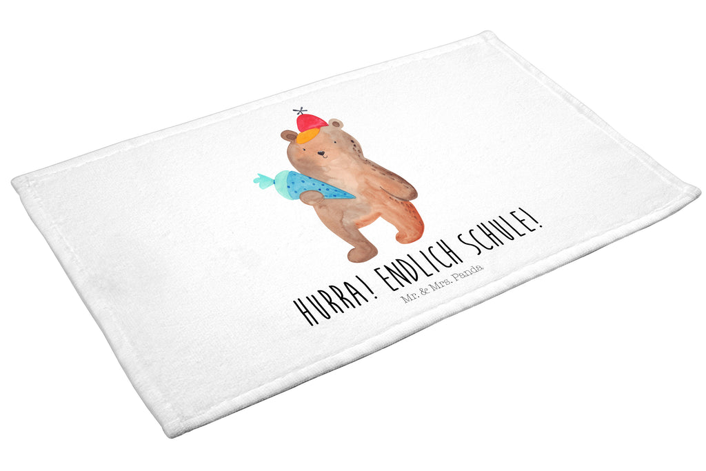 Gäste Handtuch Bär mit Schultüte Gästetuch, Reisehandtuch, Sport Handtuch, Frottier, Kinder Handtuch, Bär, Teddy, Teddybär, Bär Motiv, Schultüte, Erster Schultag Geschenk, Einschulung Geschenk, Schule Geschenk, Grundschule, Schulanfang, Schulbeginn