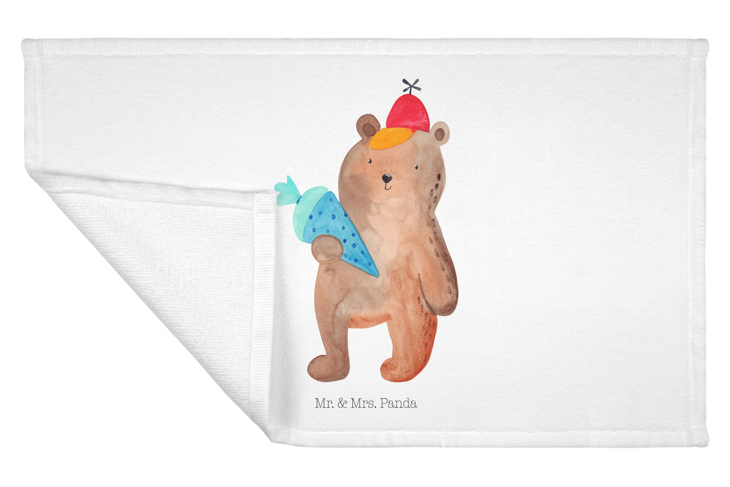 Gäste Handtuch Bär mit Schultüte Gästetuch, Reisehandtuch, Sport Handtuch, Frottier, Kinder Handtuch, Bär, Teddy, Teddybär, Bär Motiv, Schultüte, Erster Schultag Geschenk, Einschulung Geschenk, Schule Geschenk, Grundschule, Schulanfang, Schulbeginn