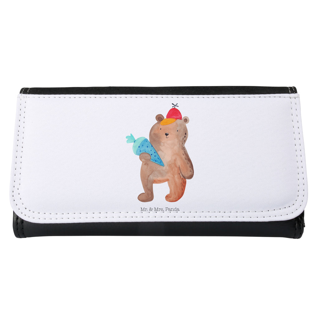 Damen Portemonnaie Bär mit Schultüte Portemonnaie, Portemonee, Geldbörse, Damen, Groß, XXL, Geldbeutel, Portemonnaies, Bär, Teddy, Teddybär, Bär Motiv, Schultüte, Erster Schultag Geschenk, Einschulung Geschenk, Schule Geschenk, Grundschule, Schulanfang, Schulbeginn