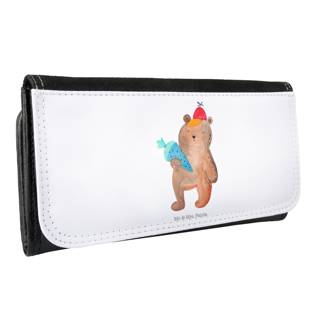 Damen Portemonnaie Bär mit Schultüte Portemonnaie, Portemonee, Geldbörse, Damen, Groß, XXL, Geldbeutel, Portemonnaies, Bär, Teddy, Teddybär, Bär Motiv, Schultüte, Erster Schultag Geschenk, Einschulung Geschenk, Schule Geschenk, Grundschule, Schulanfang, Schulbeginn