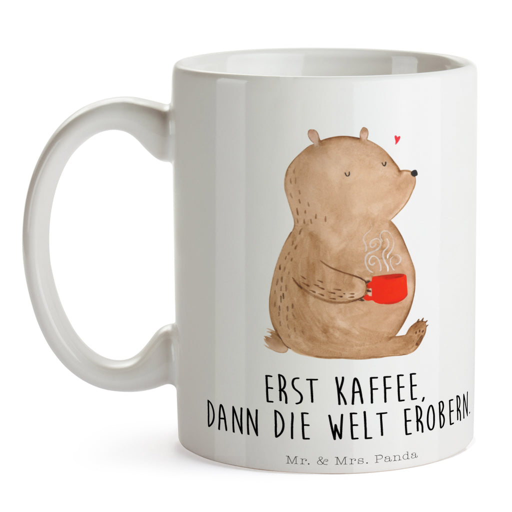 Tasse Bär Kaffee Kaffee, Coffee, Bär, Bären, guten Morgen, Morgenroutine, Welt erobern, Welt retten, Motivation	 Becher, Kaffeetasse, Kaffeebecher, Tee, Frühstück, Büro  Bär, Teddy, Teddybär