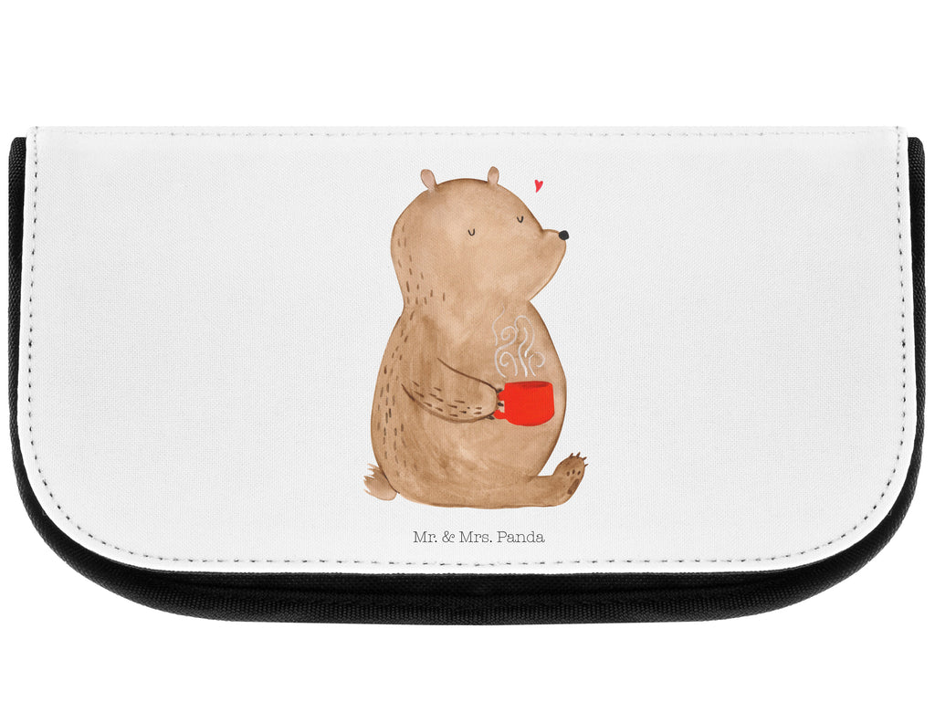 Kosmetiktasche Bär Kaffee Kosmetikbeutel, Kulturtasche, Kulturbeutel, Schminktasche, Make-Up Tasche, Bär, Teddy, Teddybär, Kaffee, Coffee, Bären, guten Morgen, Morgenroutine, Welt erobern, Welt retten, Motivation