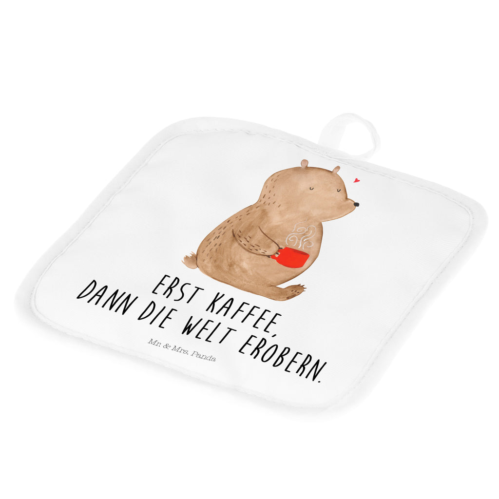 2er Set Topflappen  Bär Kaffee Topflappen, Topfuntersetzer, Ofenhandschuh, Topflappen Set, Topflappen lustig, Topflappen mit Spruch, Bär, Teddy, Teddybär, Kaffee, Coffee, Bären, guten Morgen, Morgenroutine, Welt erobern, Welt retten, Motivation