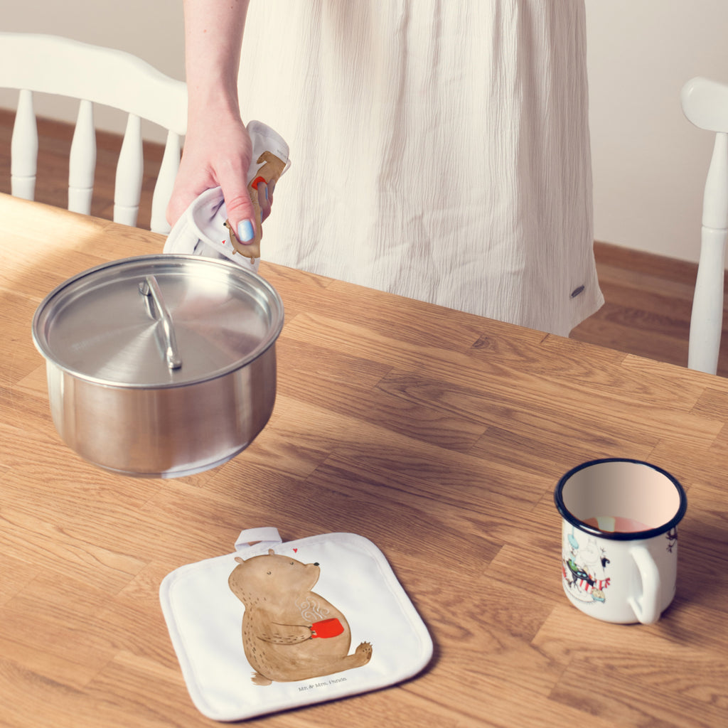 2er Set Topflappen  Bär Kaffee Topflappen, Topfuntersetzer, Ofenhandschuh, Topflappen Set, Topflappen lustig, Topflappen mit Spruch, Bär, Teddy, Teddybär, Kaffee, Coffee, Bären, guten Morgen, Morgenroutine, Welt erobern, Welt retten, Motivation