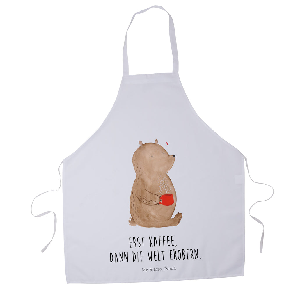 Kochschürze Bär Kaffee Schürze, Backschürze, Küchenschürze, Grillschürze, Latzschürze, Bär, Teddy, Teddybär, Kaffee, Coffee, Bären, guten Morgen, Morgenroutine, Welt erobern, Welt retten, Motivation