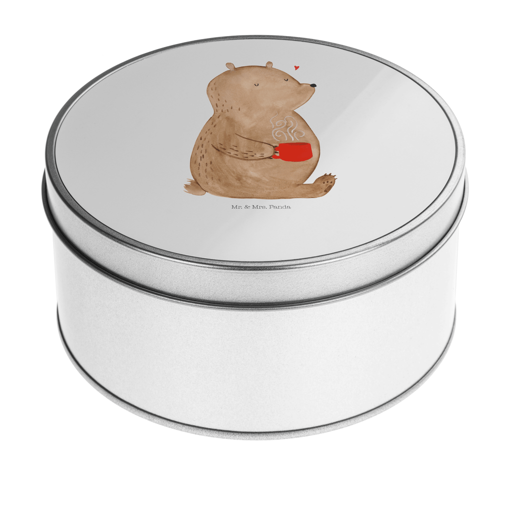 Blechdose rund Bär Kaffee Metalldose, Keksdose, Dose, Vorratsdose, Geschenkbox, Bär, Teddy, Teddybär, Kaffee, Coffee, Bären, guten Morgen, Morgenroutine, Welt erobern, Welt retten, Motivation