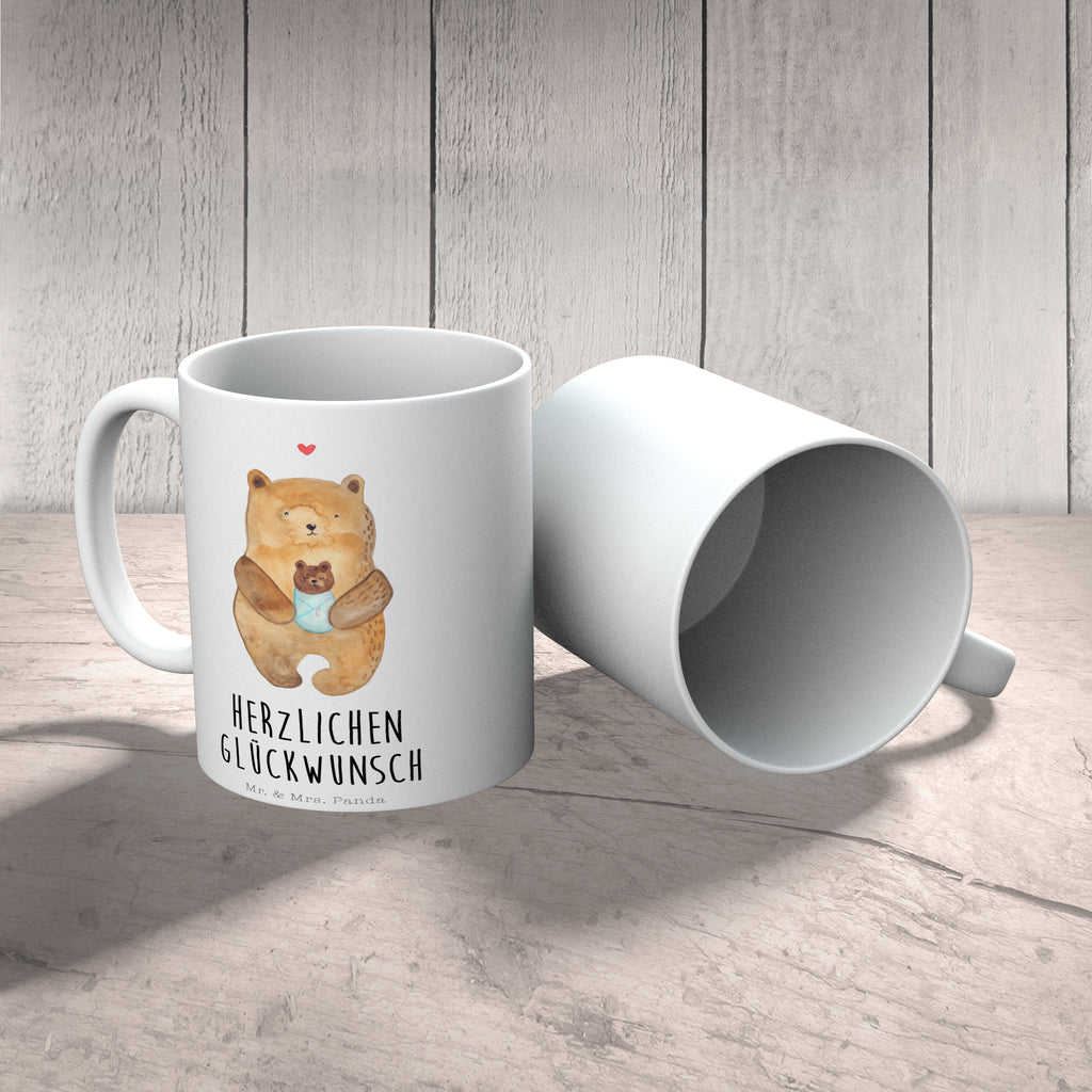 Tasse Bär mit Baby Bär, Eltern, Mutter, Baby, Taufe, Geburt, Nichte, Neffe, Enkel, Enkelin, Täufling, Geburtstag, Glückwunsch Becher, Kaffeetasse, Kaffeebecher, Tee, Frühstück, Büro  Bär, Teddy, Teddybär