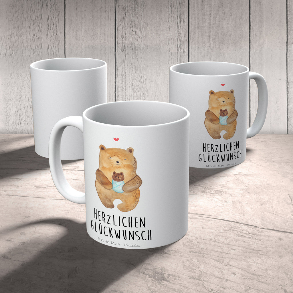 Tasse Bär mit Baby Bär, Eltern, Mutter, Baby, Taufe, Geburt, Nichte, Neffe, Enkel, Enkelin, Täufling, Geburtstag, Glückwunsch Becher, Kaffeetasse, Kaffeebecher, Tee, Frühstück, Büro  Bär, Teddy, Teddybär