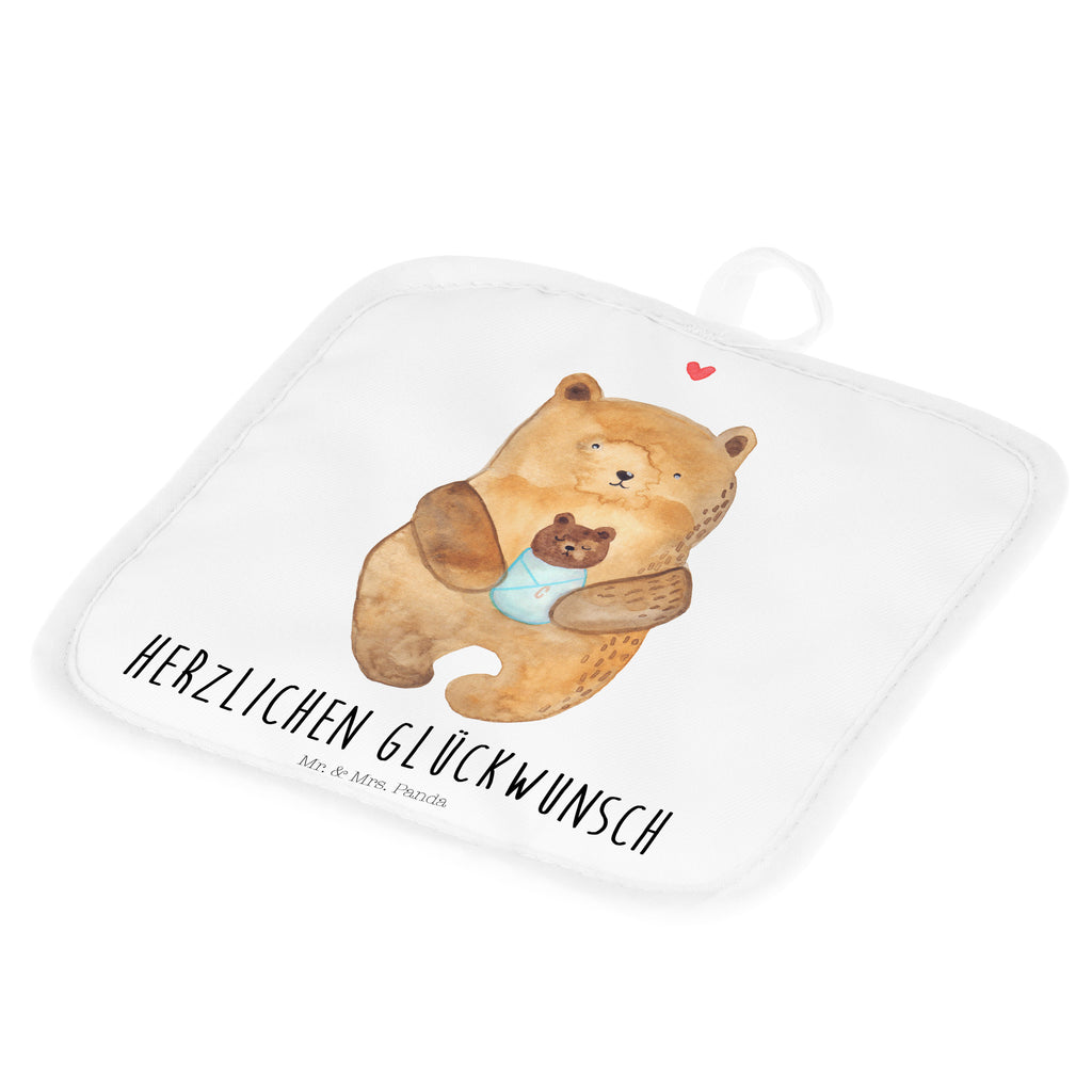 2er Set Topflappen  Bär mit Baby Topflappen, Topfuntersetzer, Ofenhandschuh, Topflappen Set, Topflappen lustig, Topflappen mit Spruch, Bär, Teddy, Teddybär, Eltern, Mutter, Baby, Taufe, Geburt, Nichte, Neffe, Enkel, Enkelin, Täufling, Geburtstag, Glückwunsch
