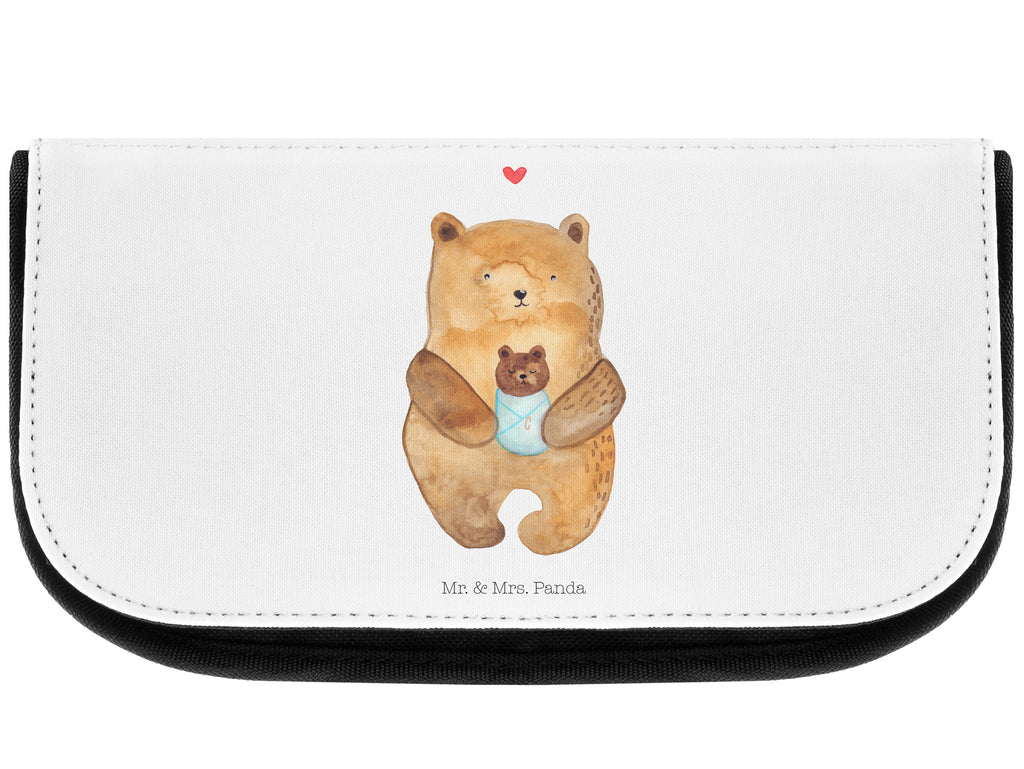Kosmetiktasche Bär mit Baby Kosmetikbeutel, Kulturtasche, Kulturbeutel, Schminktasche, Make-Up Tasche, Bär, Teddy, Teddybär, Eltern, Mutter, Baby, Taufe, Geburt, Nichte, Neffe, Enkel, Enkelin, Täufling, Geburtstag, Glückwunsch