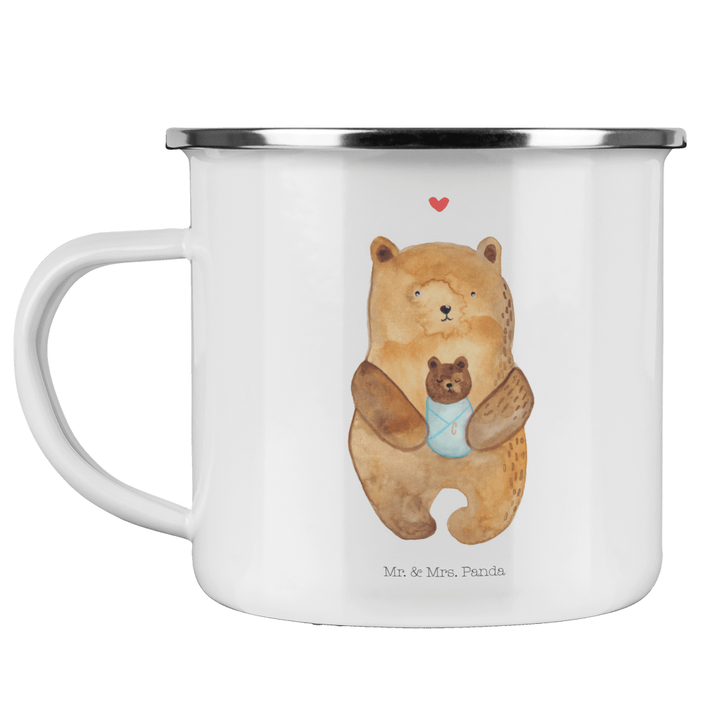 Camping Emaille Tasse Bär mit Baby Campingtasse, Trinkbecher, Metalltasse, Outdoor Tasse, Emaille Trinkbecher, Blechtasse Outdoor, Emaille Campingbecher, Edelstahl Trinkbecher, Metalltasse für Camping, Kaffee Blechtasse, Camping Tasse Metall, Bär, Teddy, Teddybär, Eltern, Mutter, Baby, Taufe, Geburt, Nichte, Neffe, Enkel, Enkelin, Täufling, Geburtstag, Glückwunsch