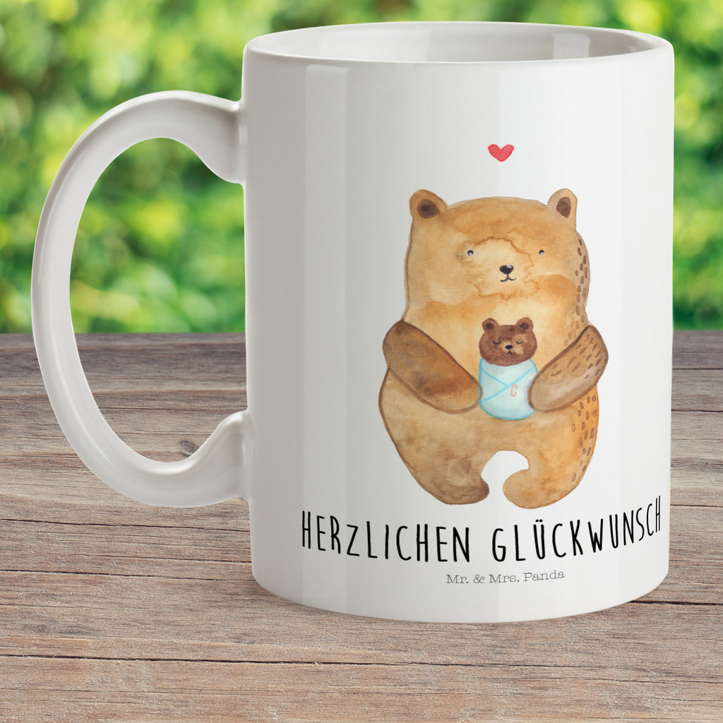 Kindertasse Bär mit Baby Kunststoff Tasse, Kindergarten, Tasse, Trinkbecher, Camping Becher, Kaffeetasse, Kunststoffbecher, Kindergartenbecher, Outdoorgeschirr, Kunststoffgeschirr, Reisebecher, Reisetasse, Kinderbecher, Bär, Teddy, Teddybär, Eltern, Mutter, Baby, Taufe, Geburt, Nichte, Neffe, Enkel, Enkelin, Täufling, Geburtstag, Glückwunsch
