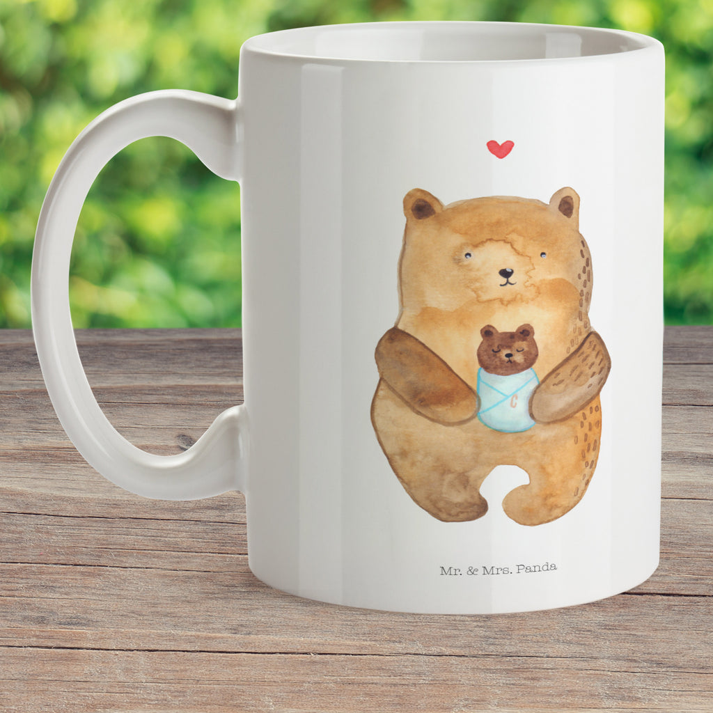 Kindertasse Bär mit Baby Kunststoff Tasse, Kindergarten, Tasse, Trinkbecher, Camping Becher, Kaffeetasse, Kunststoffbecher, Kindergartenbecher, Outdoorgeschirr, Kunststoffgeschirr, Reisebecher, Reisetasse, Kinderbecher, Bär, Teddy, Teddybär, Eltern, Mutter, Baby, Taufe, Geburt, Nichte, Neffe, Enkel, Enkelin, Täufling, Geburtstag, Glückwunsch