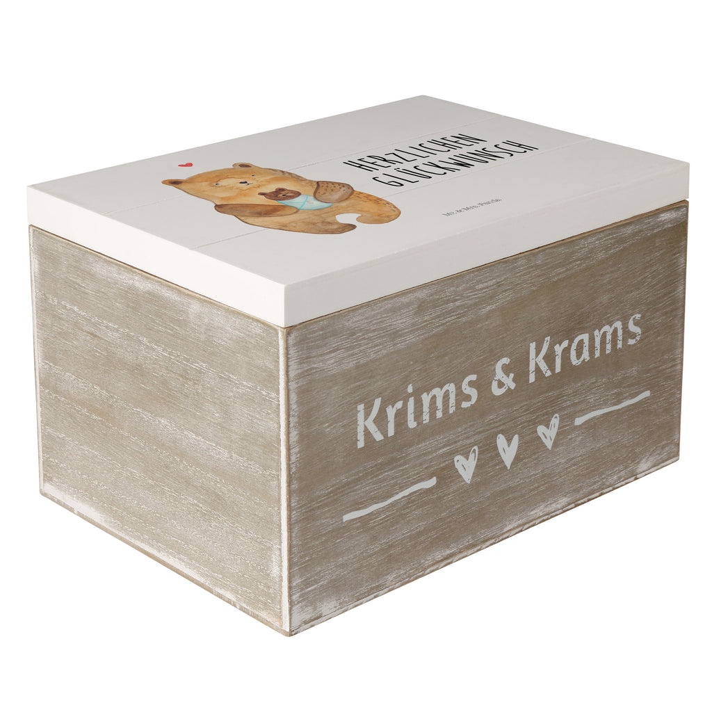 Holzkiste Bär mit Baby Holzkiste, Kiste, Schatzkiste, Truhe, Schatulle, XXL, Erinnerungsbox, Erinnerungskiste, Dekokiste, Aufbewahrungsbox, Bär, Teddy, Teddybär, Eltern, Mutter, Baby, Taufe, Geburt, Nichte, Neffe, Enkel, Enkelin, Täufling, Geburtstag, Glückwunsch