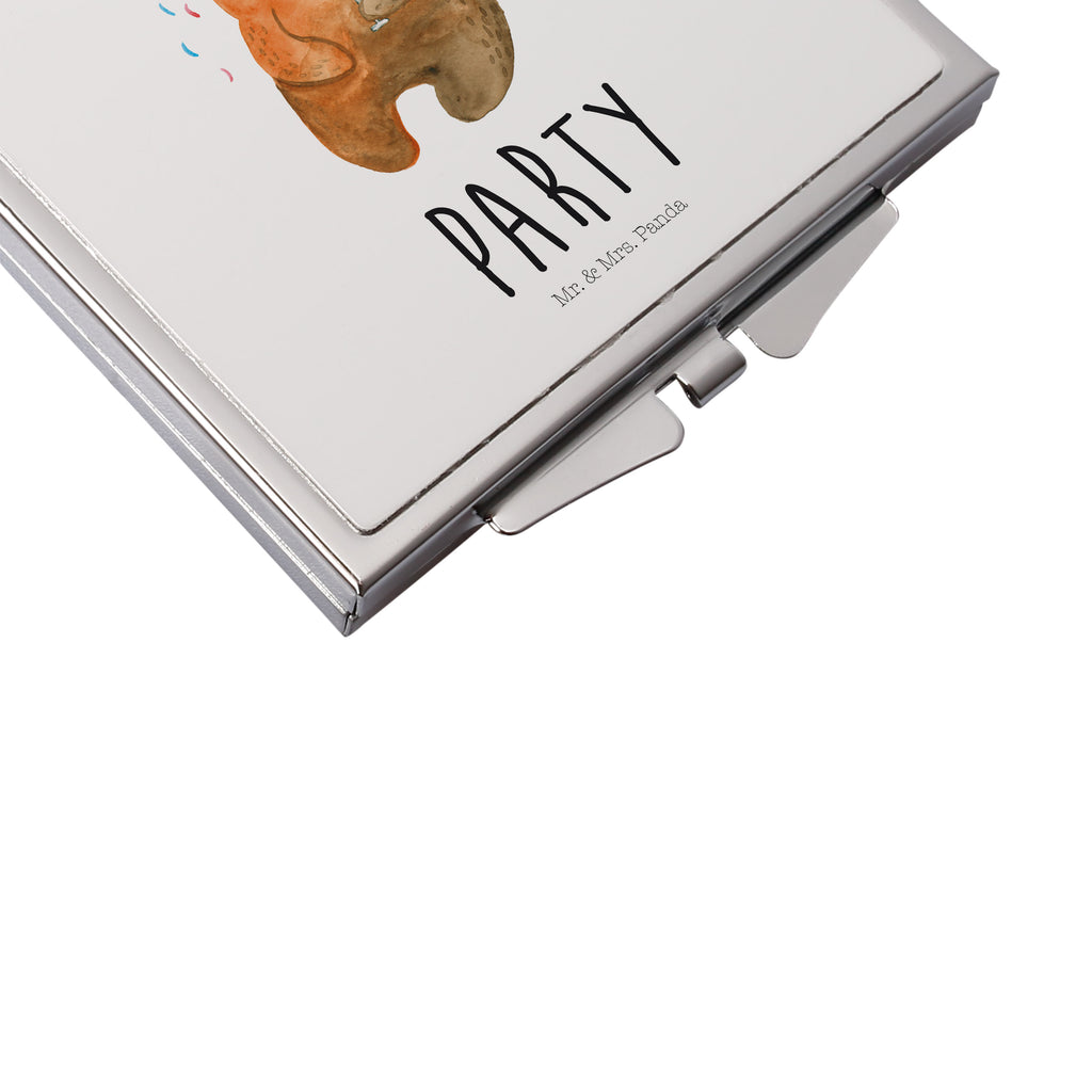 Handtaschenspiegel quadratisch Bär Party Spiegel, Handtasche, Quadrat, silber, schminken, Schminkspiegel, Bär, Teddy, Teddybär, Geburtstag, Geburtstagsgeschenk, Geschenk, Party, Feiern, Abfeiern, Mitbringsel, Gute Laune, Lustig