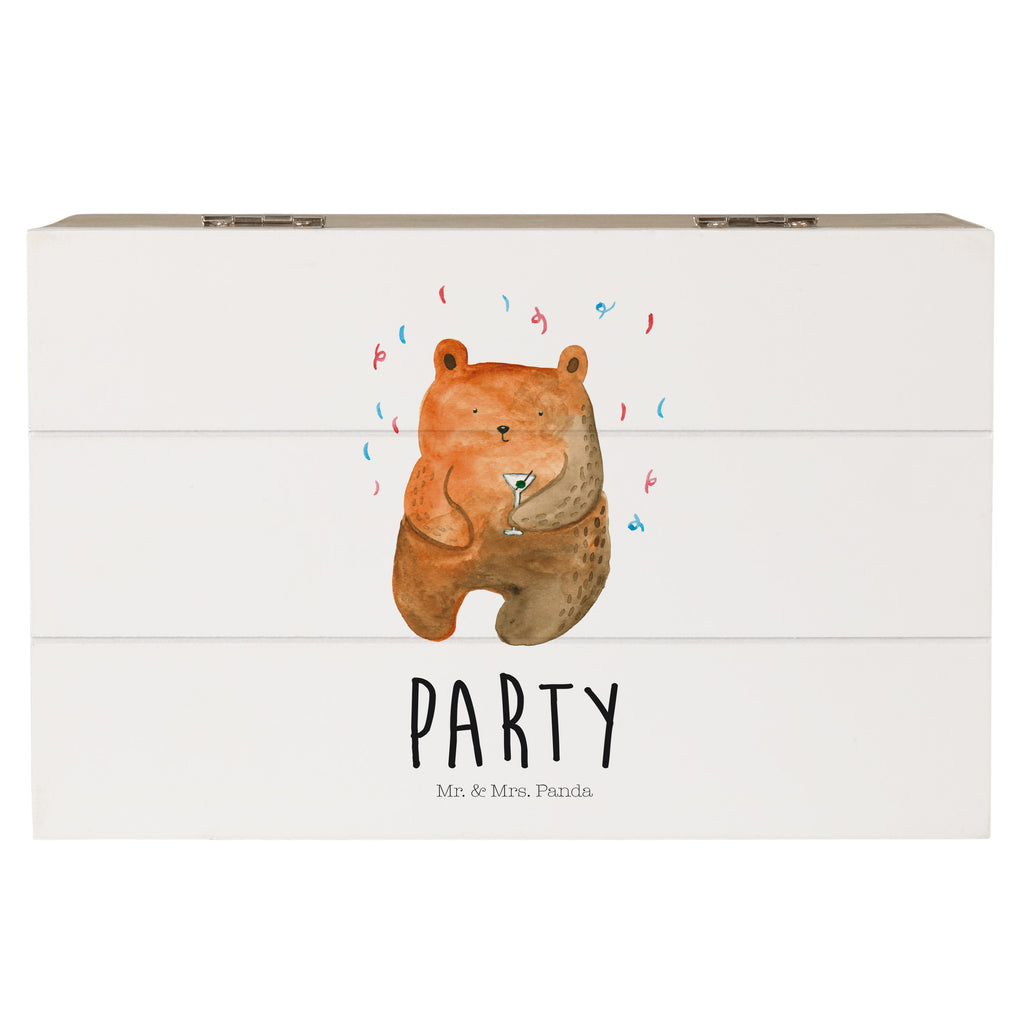 Holzkiste Bär Party Holzkiste, Kiste, Schatzkiste, Truhe, Schatulle, XXL, Erinnerungsbox, Erinnerungskiste, Dekokiste, Aufbewahrungsbox, Bär, Teddy, Teddybär, Geburtstag, Geburtstagsgeschenk, Geschenk, Party, Feiern, Abfeiern, Mitbringsel, Gute Laune, Lustig