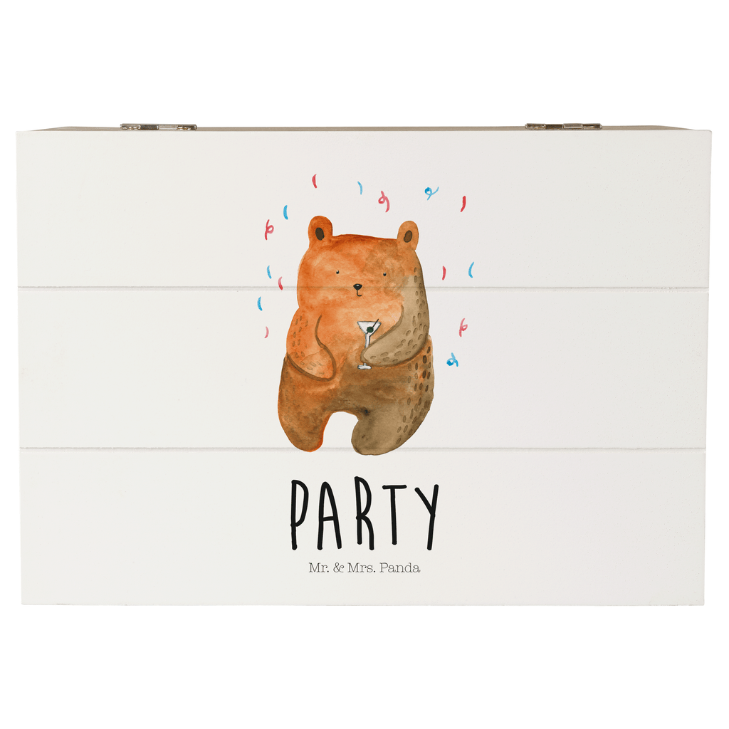 Holzkiste Bär Party Holzkiste, Kiste, Schatzkiste, Truhe, Schatulle, XXL, Erinnerungsbox, Erinnerungskiste, Dekokiste, Aufbewahrungsbox, Bär, Teddy, Teddybär, Geburtstag, Geburtstagsgeschenk, Geschenk, Party, Feiern, Abfeiern, Mitbringsel, Gute Laune, Lustig