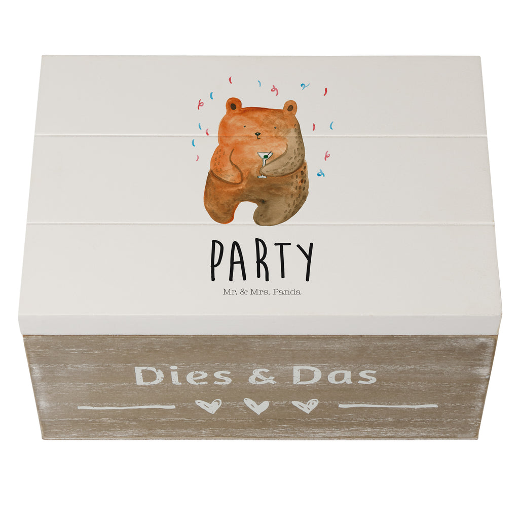 Holzkiste Bär Party Holzkiste, Kiste, Schatzkiste, Truhe, Schatulle, XXL, Erinnerungsbox, Erinnerungskiste, Dekokiste, Aufbewahrungsbox, Bär, Teddy, Teddybär, Geburtstag, Geburtstagsgeschenk, Geschenk, Party, Feiern, Abfeiern, Mitbringsel, Gute Laune, Lustig