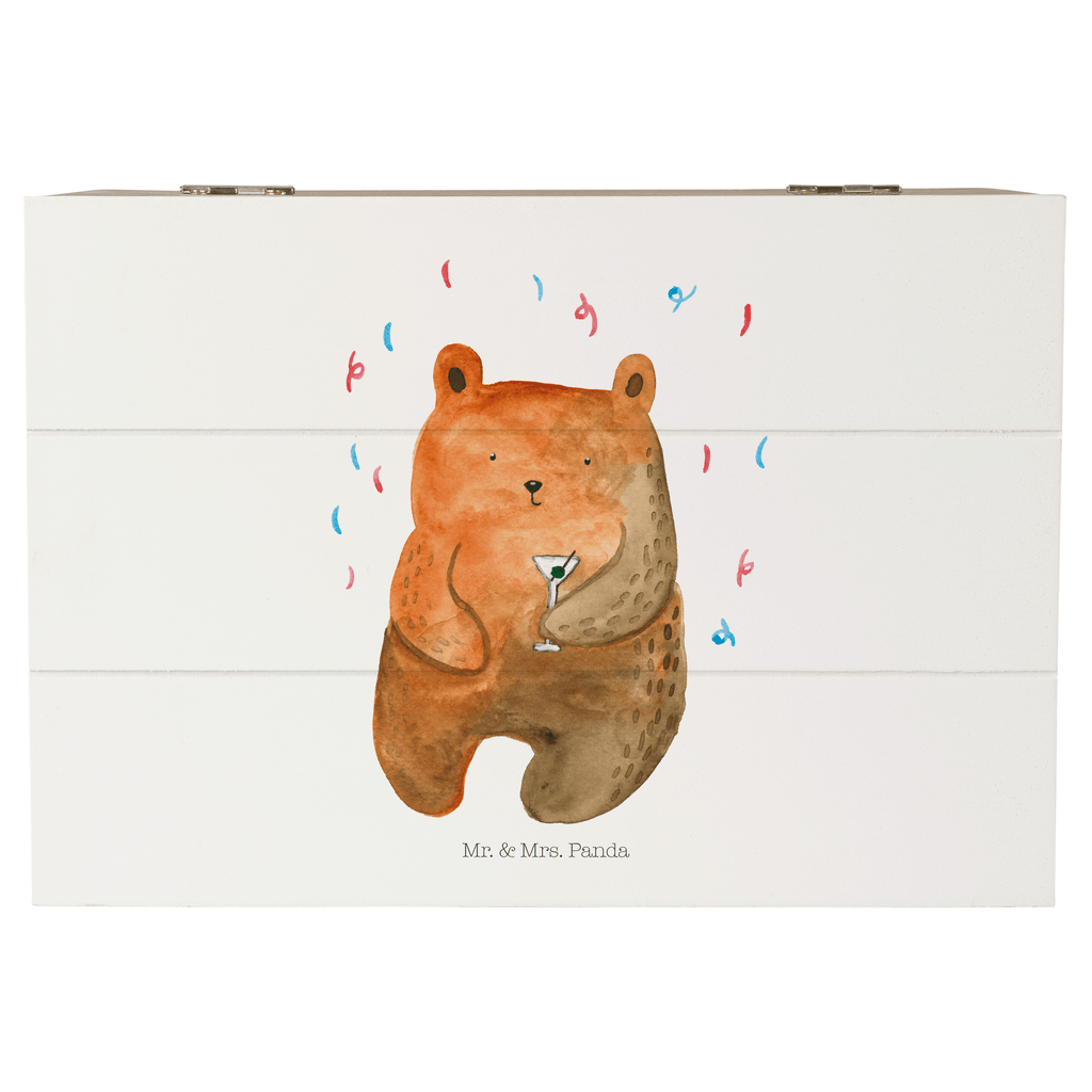 Holzkiste Bär Party Holzkiste, Kiste, Schatzkiste, Truhe, Schatulle, XXL, Erinnerungsbox, Erinnerungskiste, Dekokiste, Aufbewahrungsbox, Bär, Teddy, Teddybär, Geburtstag, Geburtstagsgeschenk, Geschenk, Party, Feiern, Abfeiern, Mitbringsel, Gute Laune, Lustig