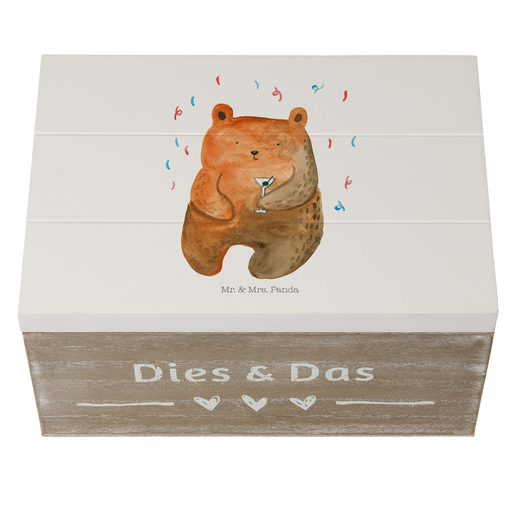 Holzkiste Bär Party Holzkiste, Kiste, Schatzkiste, Truhe, Schatulle, XXL, Erinnerungsbox, Erinnerungskiste, Dekokiste, Aufbewahrungsbox, Bär, Teddy, Teddybär, Geburtstag, Geburtstagsgeschenk, Geschenk, Party, Feiern, Abfeiern, Mitbringsel, Gute Laune, Lustig