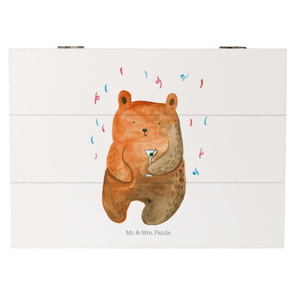 Holzkiste Bär Party Holzkiste, Kiste, Schatzkiste, Truhe, Schatulle, XXL, Erinnerungsbox, Erinnerungskiste, Dekokiste, Aufbewahrungsbox, Bär, Teddy, Teddybär, Geburtstag, Geburtstagsgeschenk, Geschenk, Party, Feiern, Abfeiern, Mitbringsel, Gute Laune, Lustig