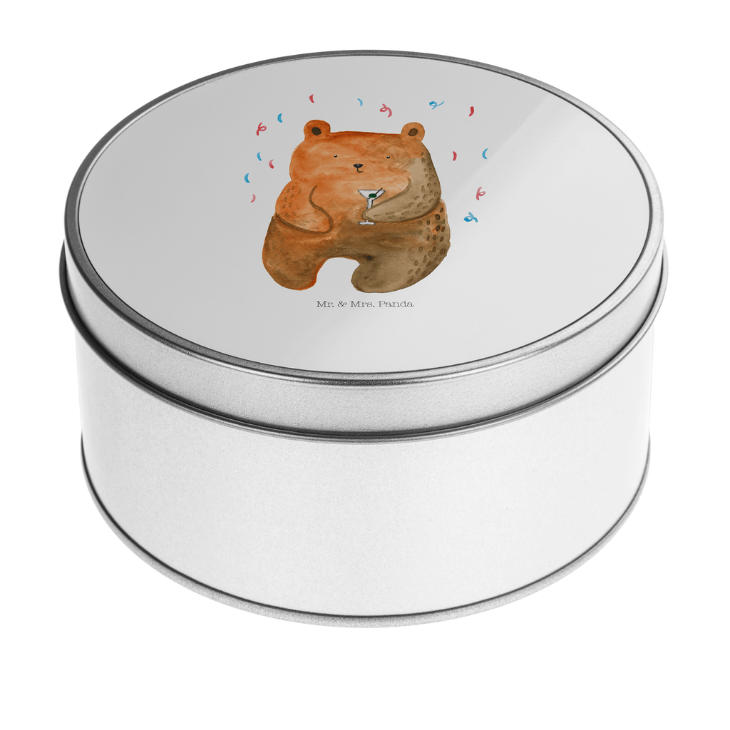 Blechdose rund Bär Party Metalldose, Keksdose, Dose, Vorratsdose, Geschenkbox, Bär, Teddy, Teddybär, Geburtstag, Geburtstagsgeschenk, Geschenk, Party, Feiern, Abfeiern, Mitbringsel, Gute Laune, Lustig