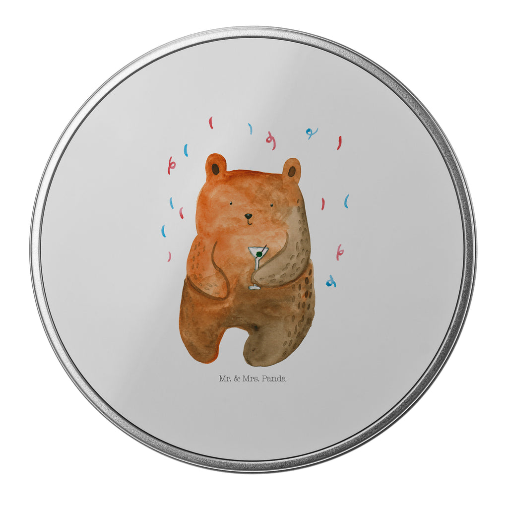 Blechdose rund Bär Party Metalldose, Keksdose, Dose, Vorratsdose, Geschenkbox, Bär, Teddy, Teddybär, Geburtstag, Geburtstagsgeschenk, Geschenk, Party, Feiern, Abfeiern, Mitbringsel, Gute Laune, Lustig