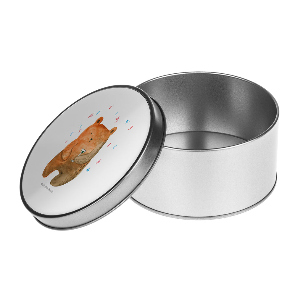 Blechdose rund Bär Party Metalldose, Keksdose, Dose, Vorratsdose, Geschenkbox, Bär, Teddy, Teddybär, Geburtstag, Geburtstagsgeschenk, Geschenk, Party, Feiern, Abfeiern, Mitbringsel, Gute Laune, Lustig