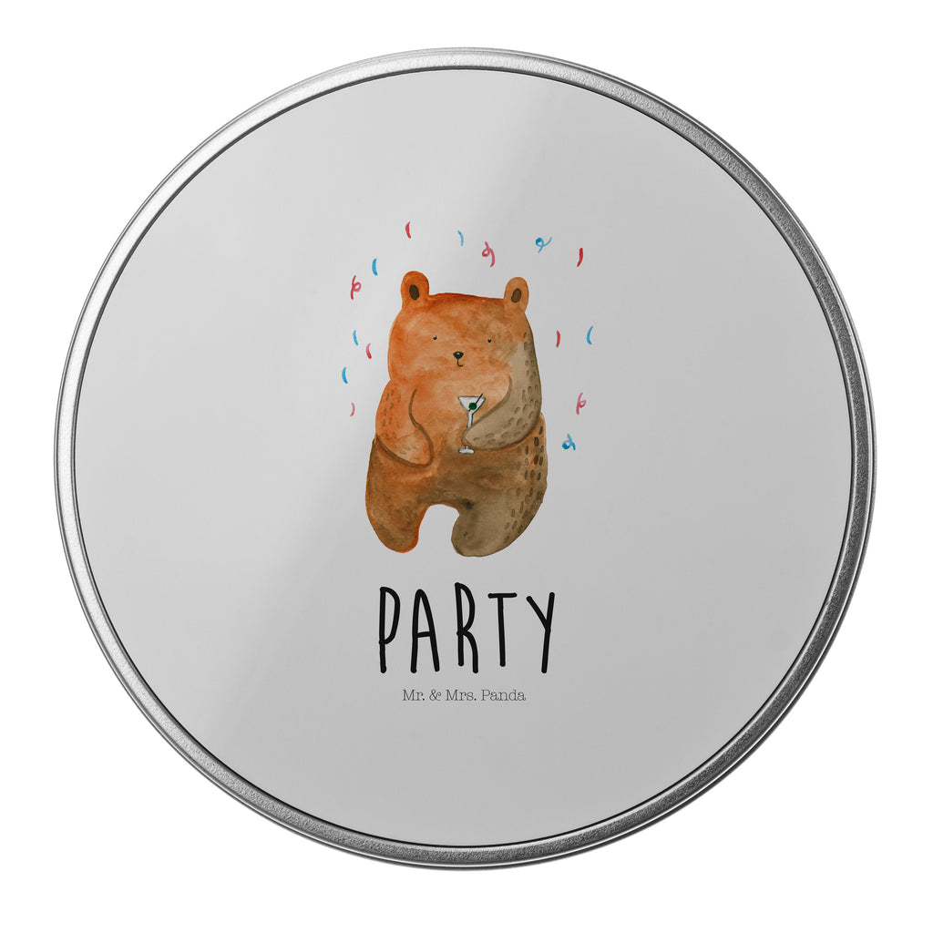 Blechdose rund Bär Party Metalldose, Keksdose, Dose, Vorratsdose, Geschenkbox, Bär, Teddy, Teddybär, Geburtstag, Geburtstagsgeschenk, Geschenk, Party, Feiern, Abfeiern, Mitbringsel, Gute Laune, Lustig