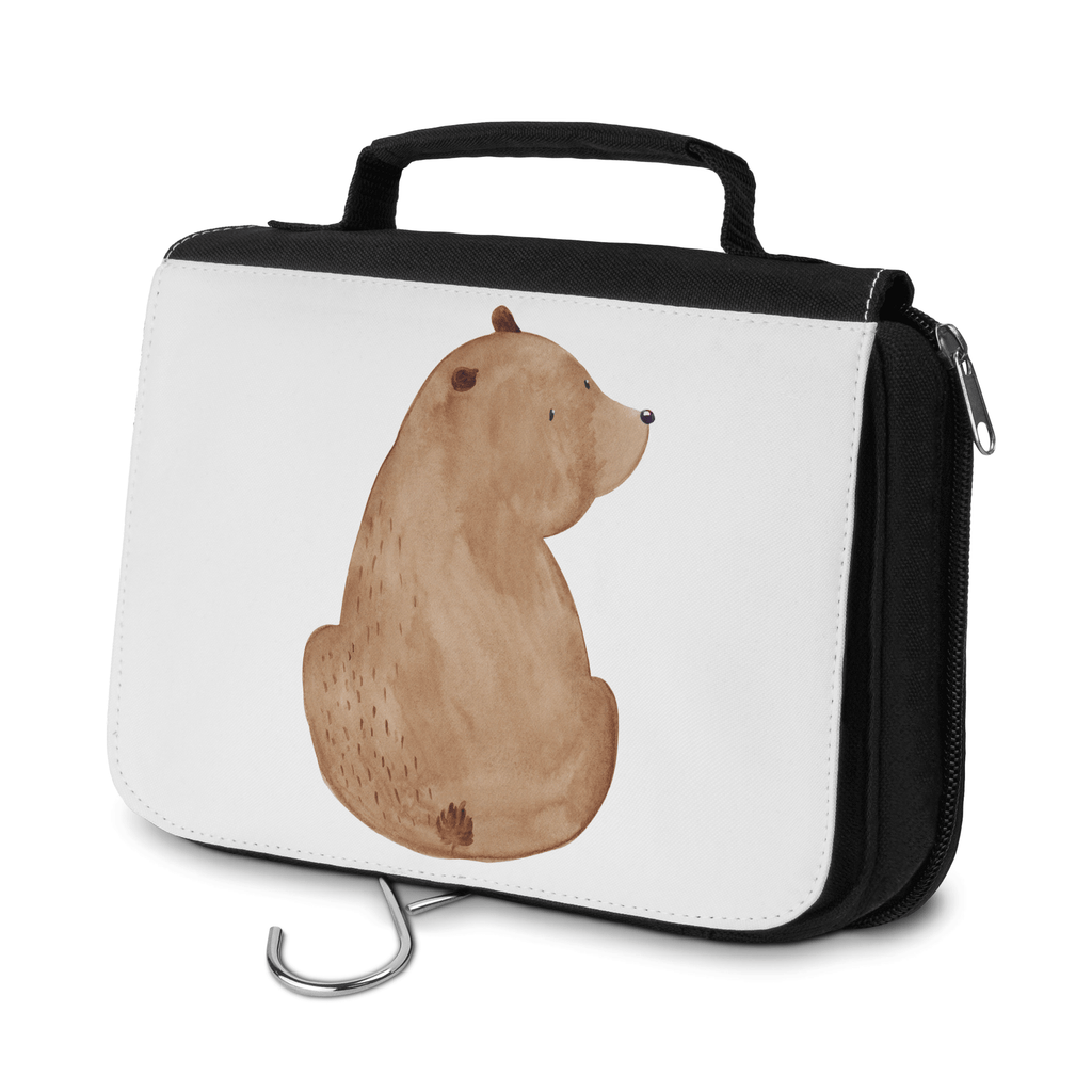 Kulturbeutel Bär Schulterblick Kulturbeutel, Zum Aufhängen, Waschtasche, Kosmetiktasche, Damen, Herren, Aufbewahrungstasche, Schminktasche, Kosmetikbeutel, Organizer, Kulturtasche, Schminkutensil, Bär, Teddy, Teddybär, Selbstachtung, Weltansicht, Motivation, Bären, Bärenliebe, Weisheit