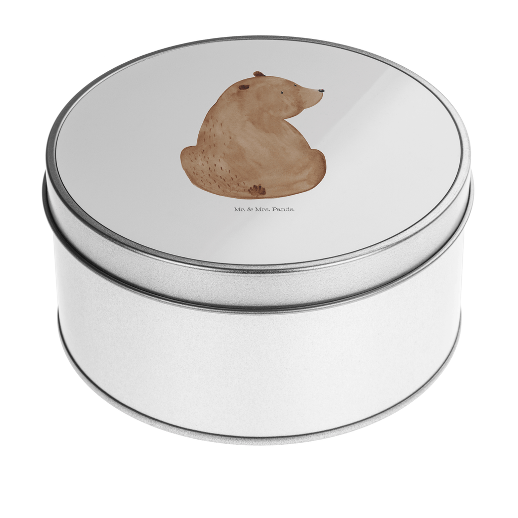 Blechdose rund Bär Schulterblick Metalldose, Keksdose, Dose, Vorratsdose, Geschenkbox, Bär, Teddy, Teddybär, Selbstachtung, Weltansicht, Motivation, Bären, Bärenliebe, Weisheit
