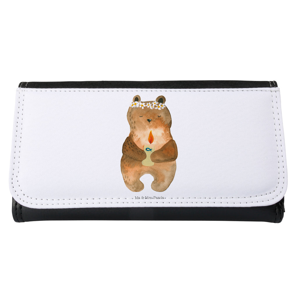 Damen Portemonnaie Kommunion-Bär Portemonnaie, Portemonee, Geldbörse, Damen, Groß, XXL, Geldbeutel, Portemonnaies, Bär, Teddy, Teddybär, Kommunion, Gottes Segen, Taufkerze, katholisch