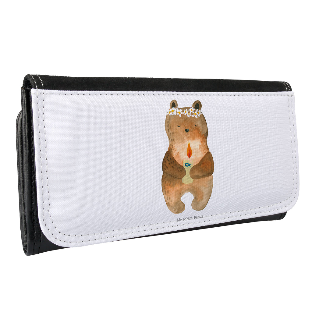 Damen Portemonnaie Kommunion-Bär Portemonnaie, Portemonee, Geldbörse, Damen, Groß, XXL, Geldbeutel, Portemonnaies, Bär, Teddy, Teddybär, Kommunion, Gottes Segen, Taufkerze, katholisch