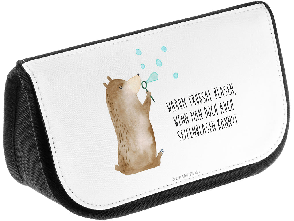 Kosmetiktasche Bär Seifenblasen Kosmetikbeutel, Kulturtasche, Kulturbeutel, Schminktasche, Make-Up Tasche, Bär, Teddy, Teddybär, Seifenblasen Bär Lustig Sein Glücklich Traurig Happy