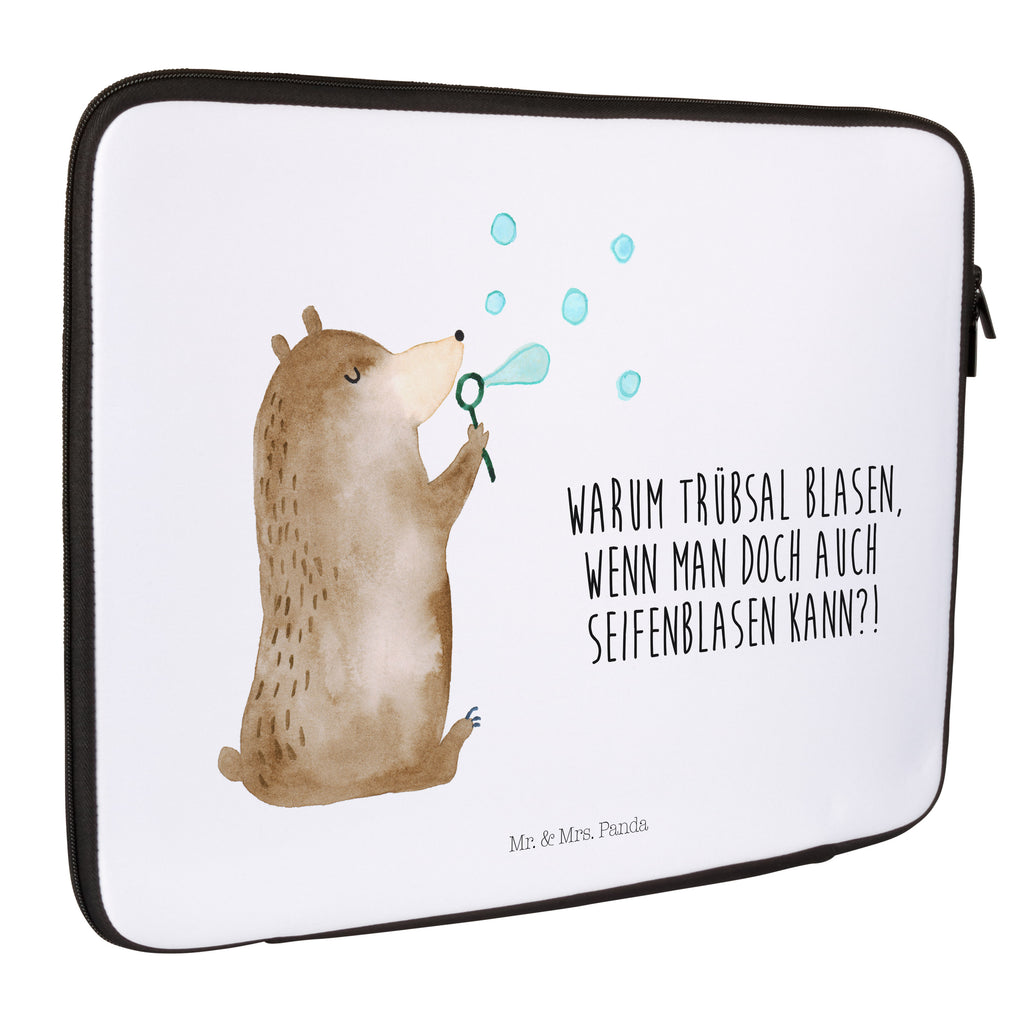 20 x 28 Notebook Tasche  Bär Seifenblasen Notebook Tasche, Laptop, Computertasche, Tasche, Bär, Teddy, Teddybär, Seifenblasen Bär Lustig Sein Glücklich Traurig Happy